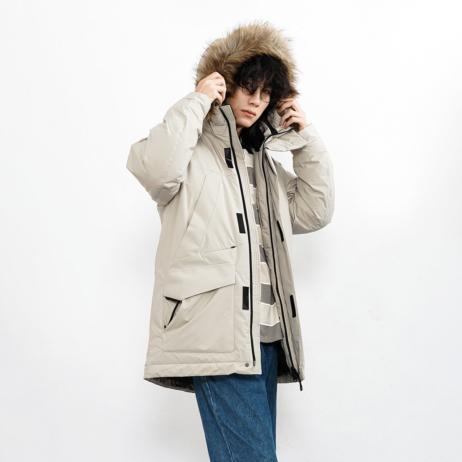 New Balance Warm Hooded Down Jacket Asia Sizing 'White' 5PB42201-DB