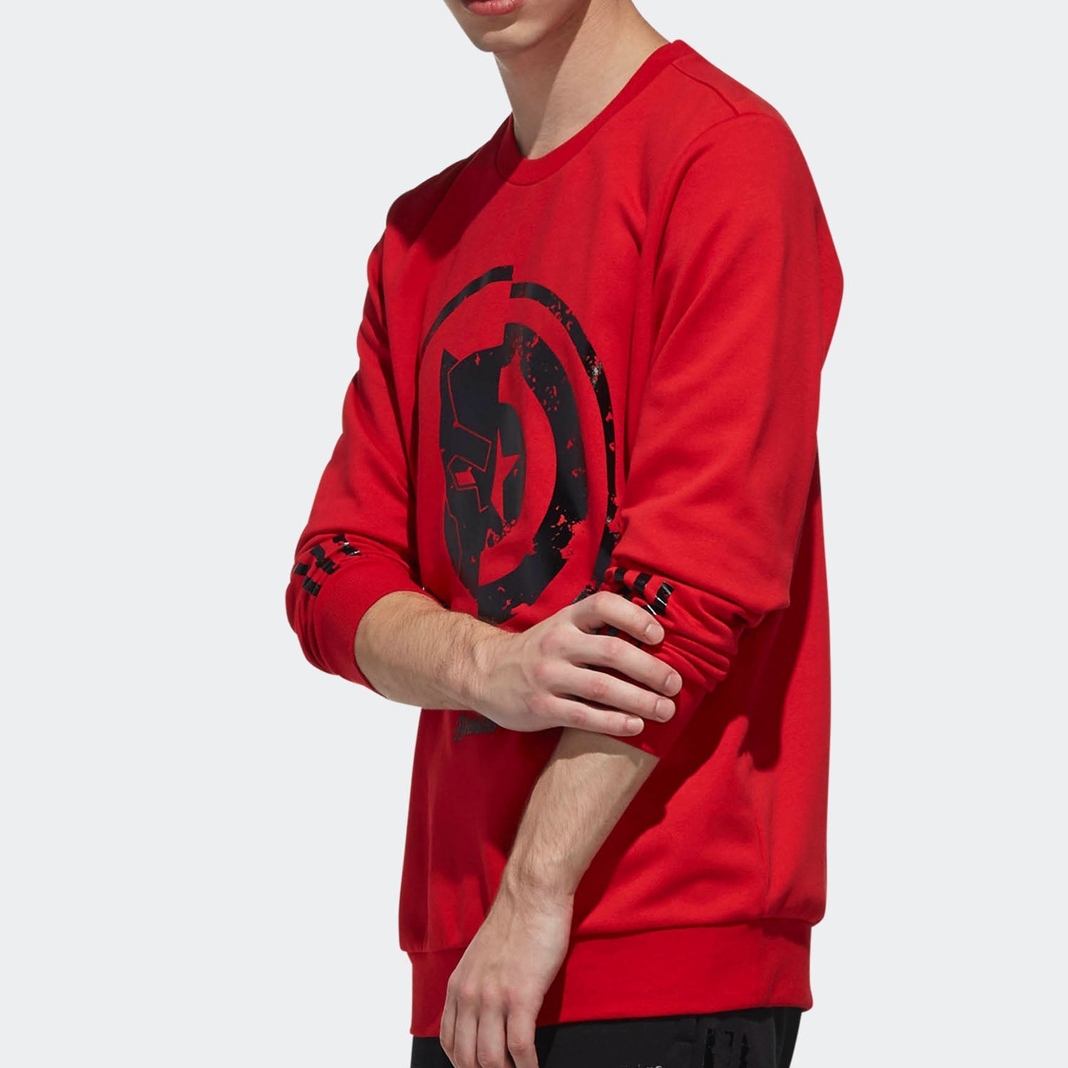 adidas neo x MARVEL Crossover logo Printing Casual Sports Pullover Round Neck Red EA0320