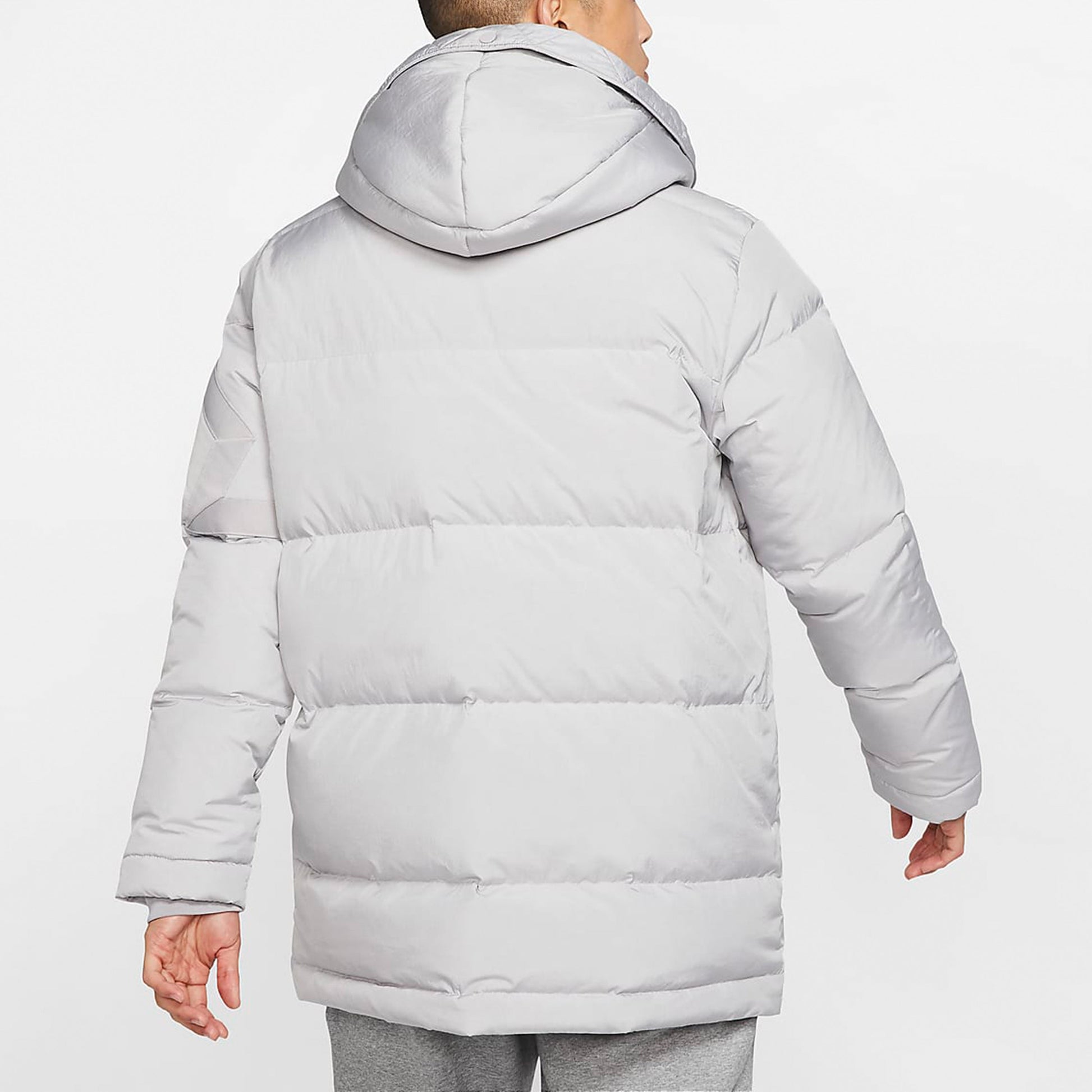 Air Jordan Wings Outdoor mid-length hooded down Jacket Gray BQ4171-059