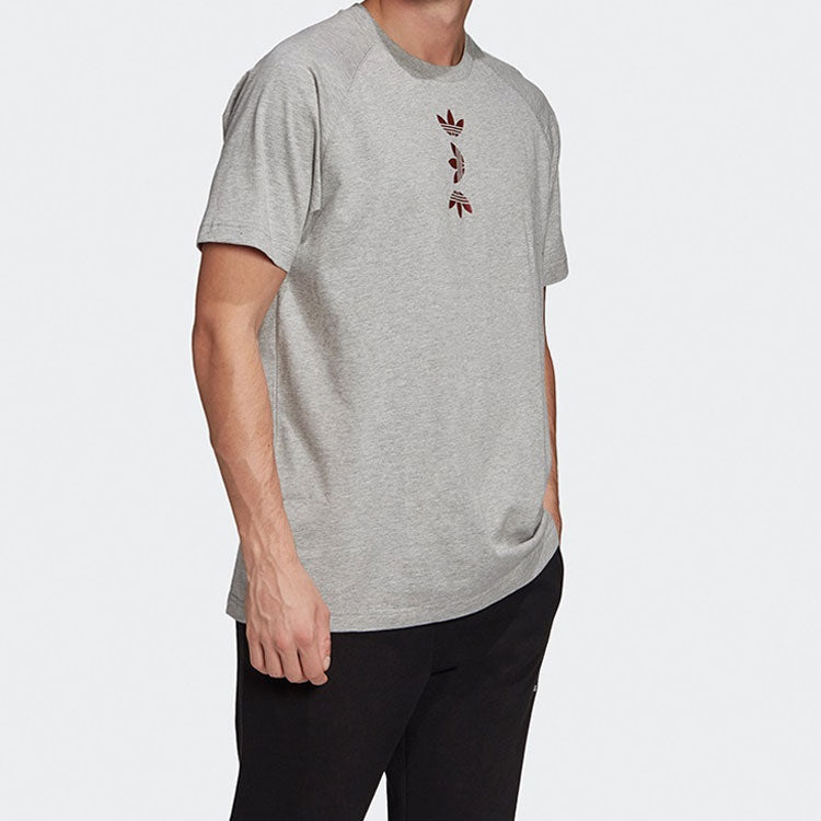 Men's adidas originals Zeno Tee Logo Short Sleeve Gray T-Shirt FS7328