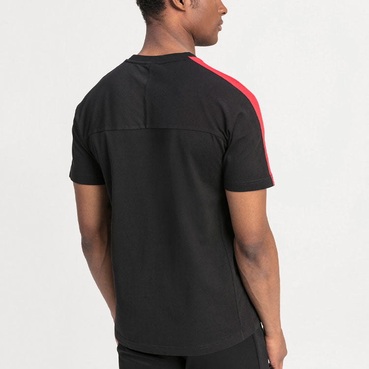 PUMA Ferrari Series Athleisure Casual Sports Splicing Round Neck Short Sleeve Black 595427-02