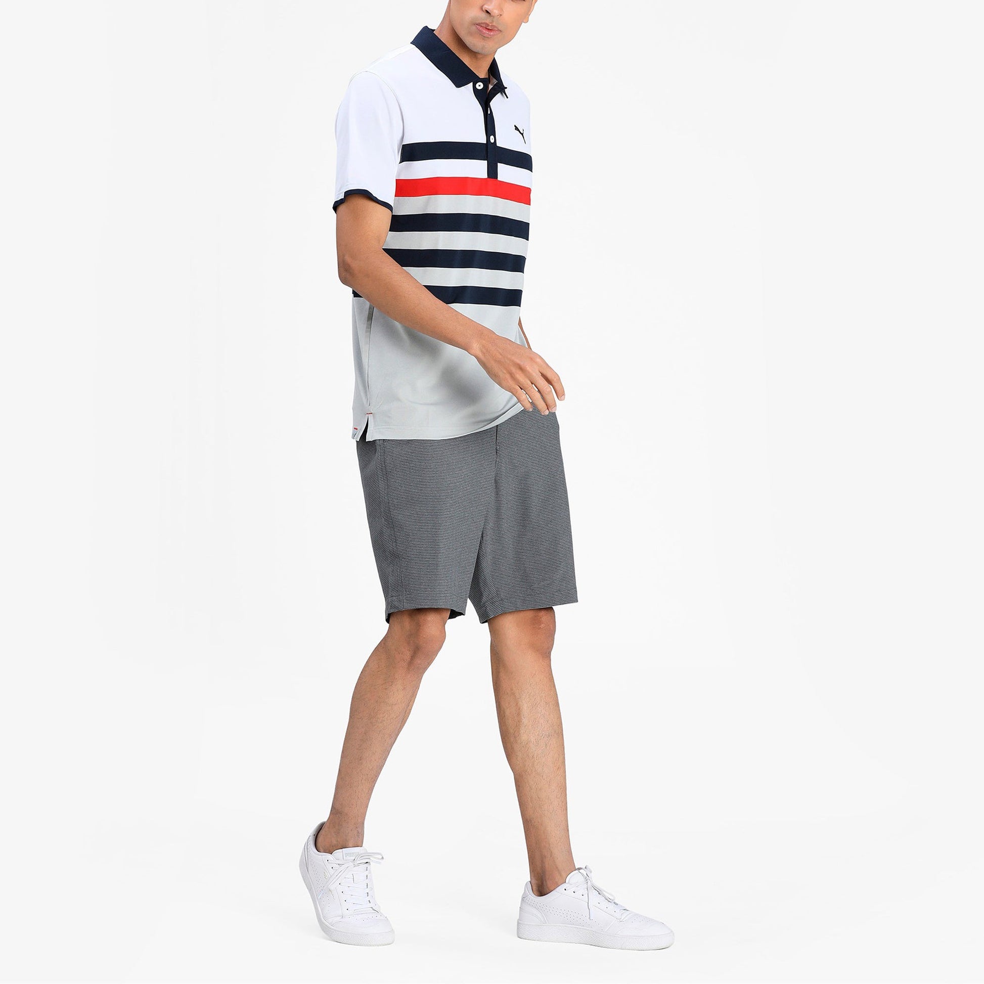 PUMA MATTR One Way Polo Shirt 'White Black Red' 599115-01