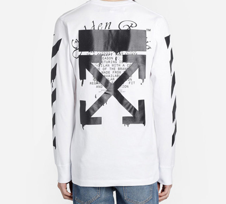 Off-White Dripping Arrows Logo Printing Men White OMAB001R201850050110
