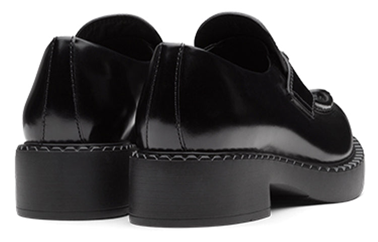 (WMNS) PRADA Brushed Leather Pointy Monolith Loafers 'Black' 1D673M_050_F0002
