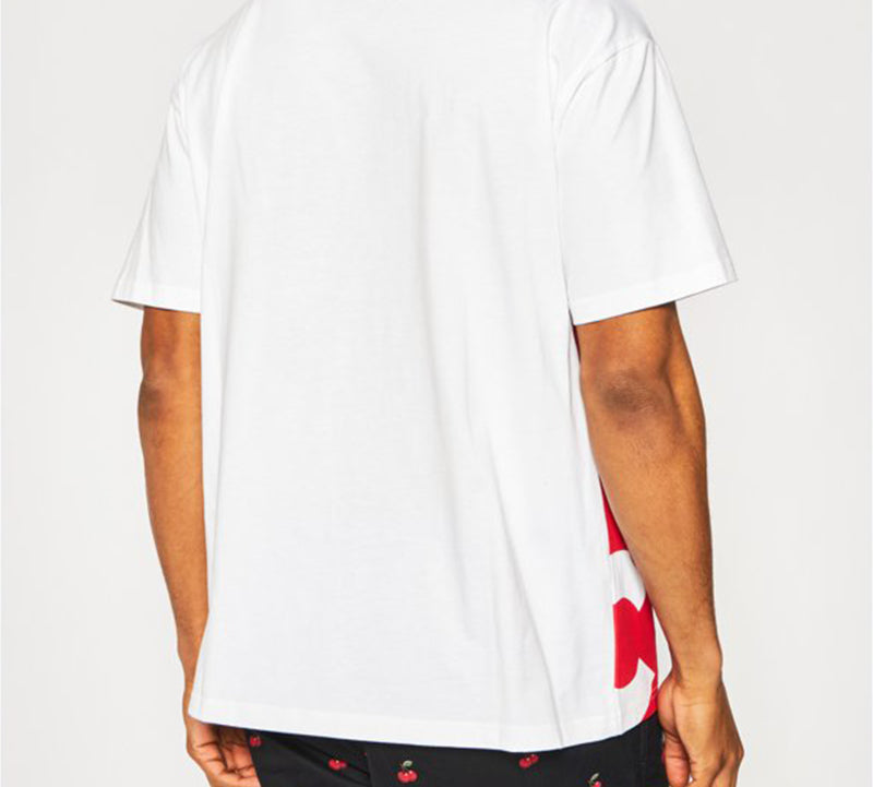 Men's Converse Contrasting Colors Printing Sports Short Sleeve Red T-Shirt 10018381-A02