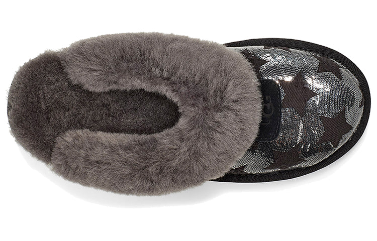 (WMNS) UGG Coquette Sequin Stars Minimalistic Cozy Sandals Black 1107956-BLK