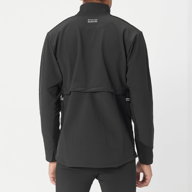 New Balance Men's New Balance Solid Color Logo Zipper Stand Collar Jacket Black MJ13274-BK