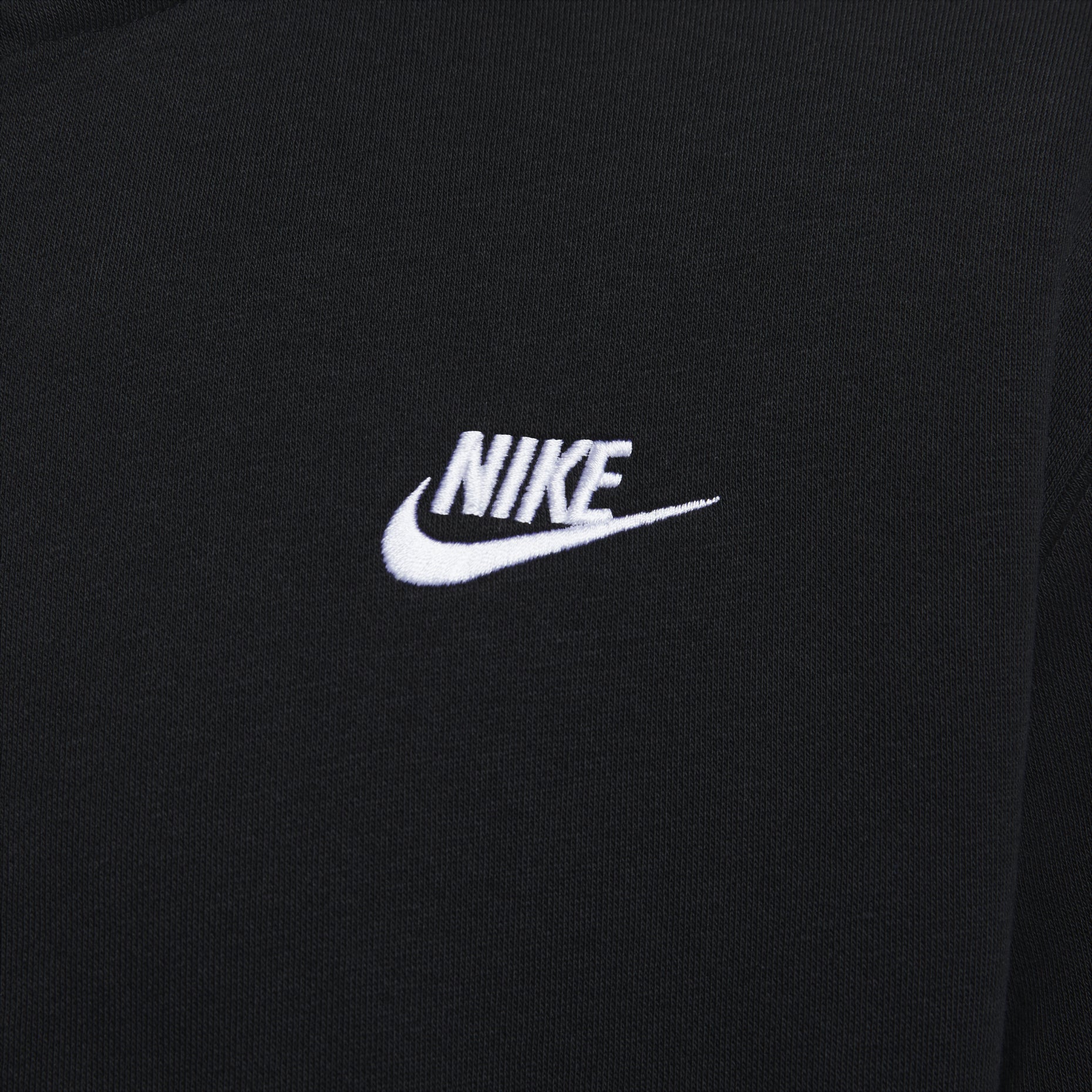 Nike Sportswear Club Fleece Embroidered Logo Solid Color hooded Zipper Black BV2646-010
