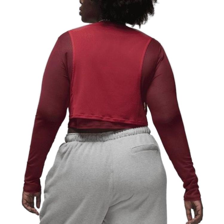 (WMNS) Air Jordan x Teyana Taylor Long Sleeve Mesh T-Shirt 'Red' FB2616-687