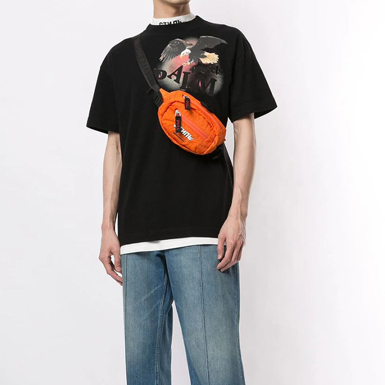PALM ANGELS Brown Angel Eagle Short Sleeve Black PMAA001E20JER0021084