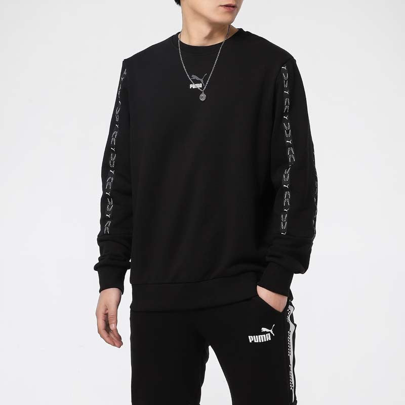 PUMA Elevate Crew Neck Long Sleeve Sweater 'Black White' 531072-01