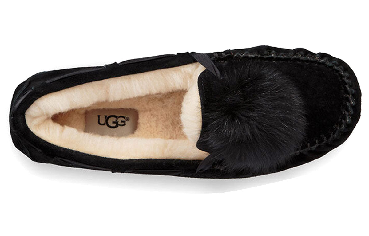 (WMNS) UGG Ansley Bow Glimmer Fleece Lined Shoe Black 1019015-BLK