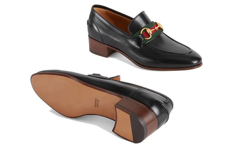 (WMNS) Gucci Loafer With Horsebit And Web 'Black' 660819-0G0P0-1060