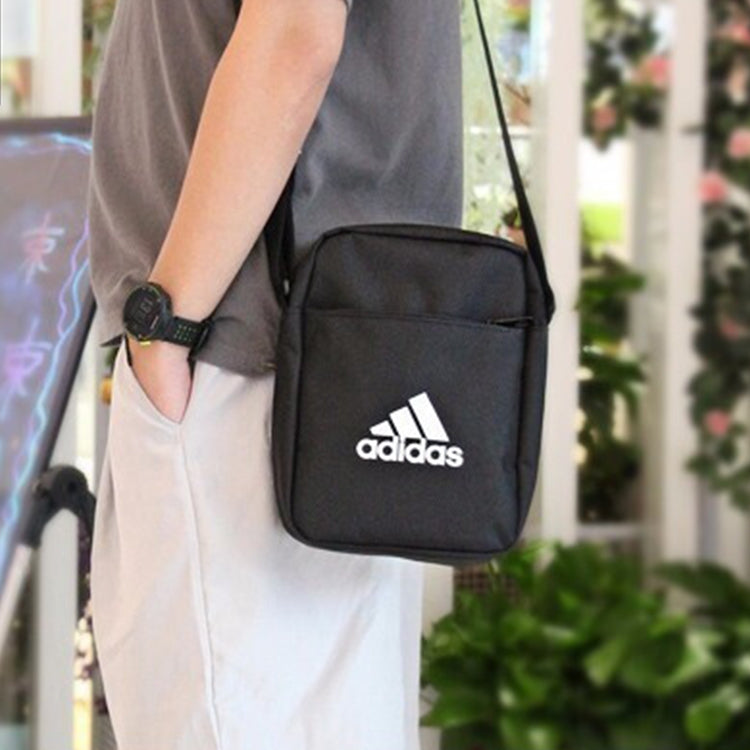 adidas Classic All-match Multifunction Pocket Adjustable Shoulder Straps Zipper  Crossbody Shoulder Bag Unisex Black ED6877