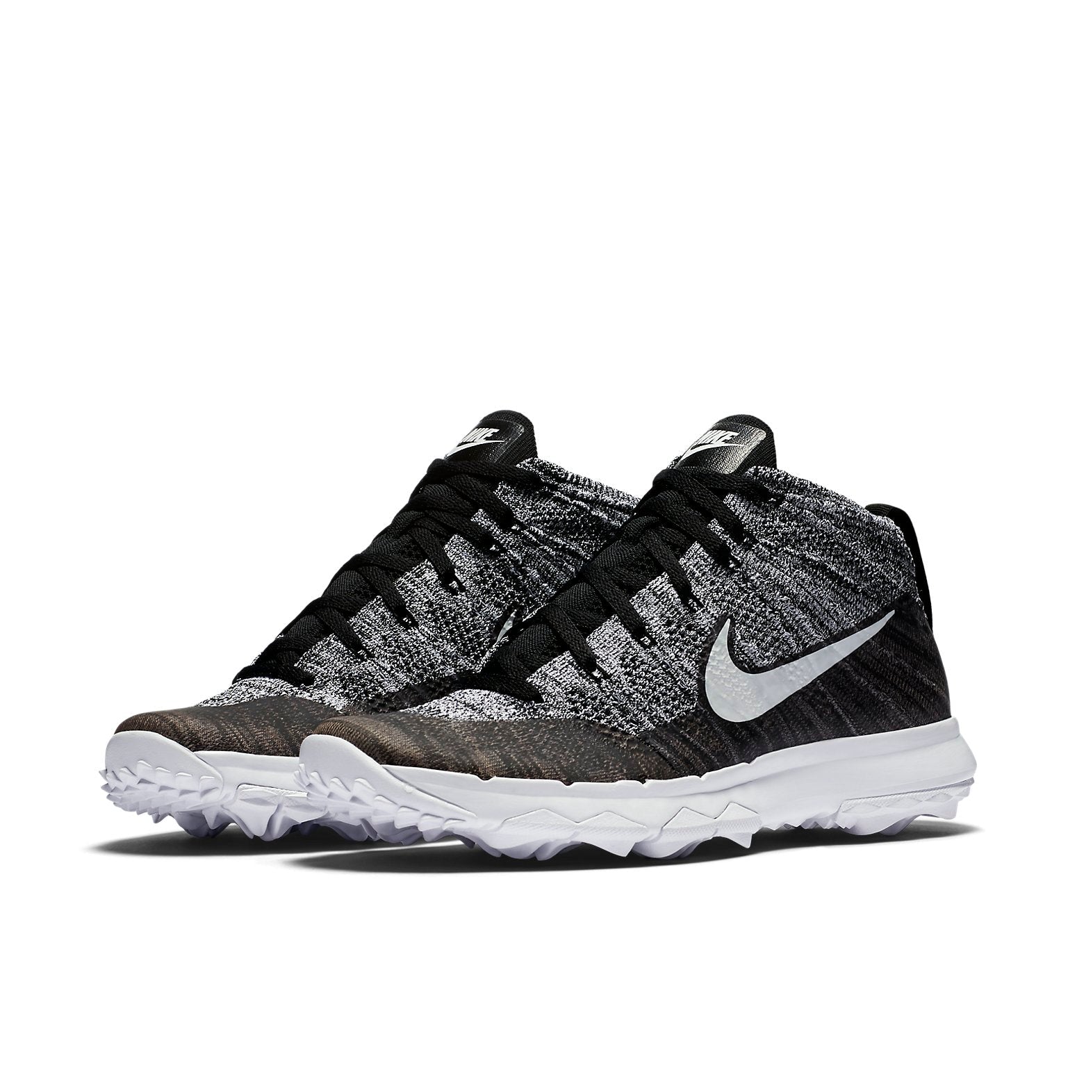 (WMNS) Nike Flyknit Chukka Spikless Golf Shoes 'Black White' 819006-001
