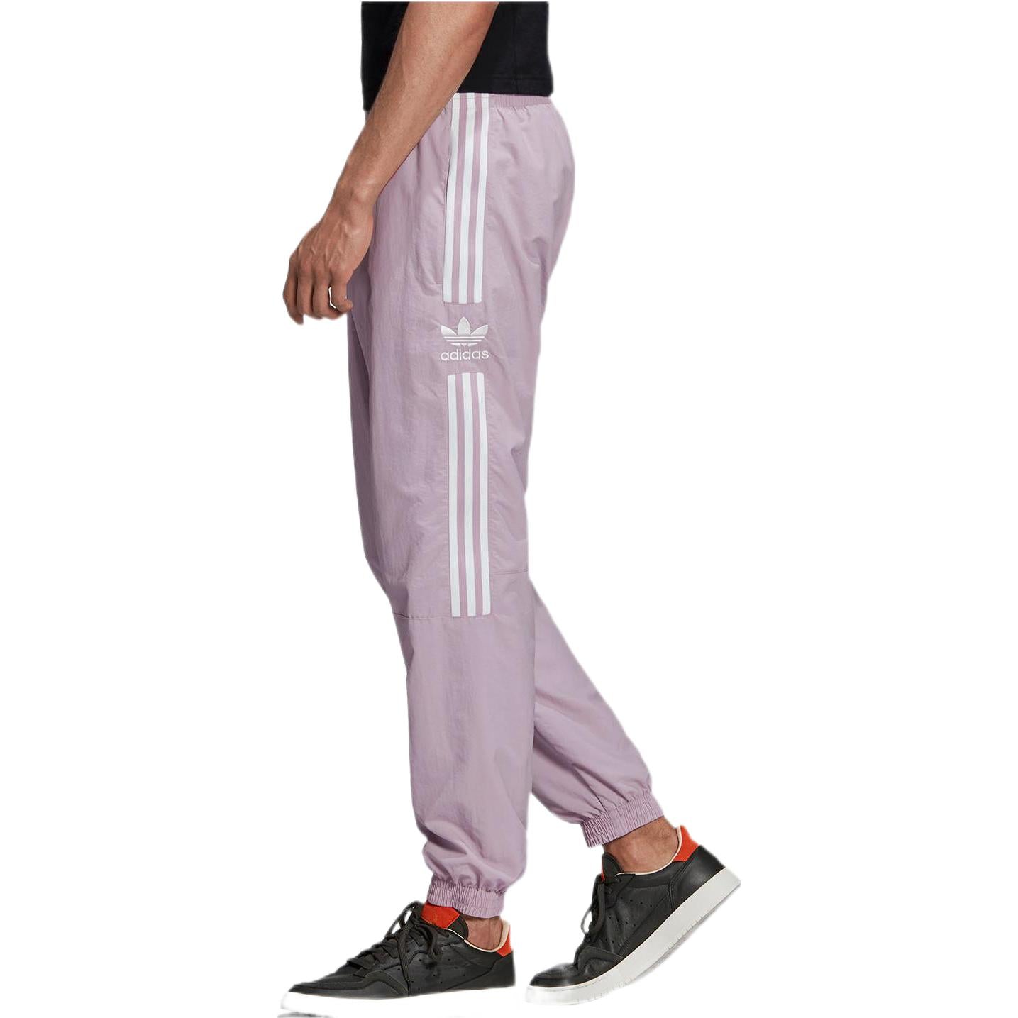 Men's adidas originals Solid Color Stripe Logo Straight Bundle Feet Sports Pants/Trousers/Joggers Pink ED6099