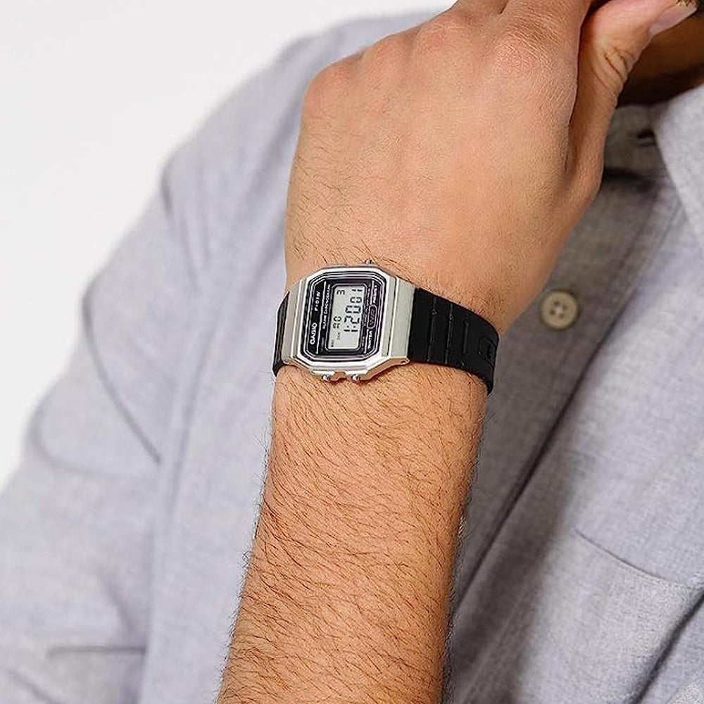 Men's CASIO F Series Student Sports Minimalistic Retro Small Watch Mens Black Digital F-91WM-7ADF