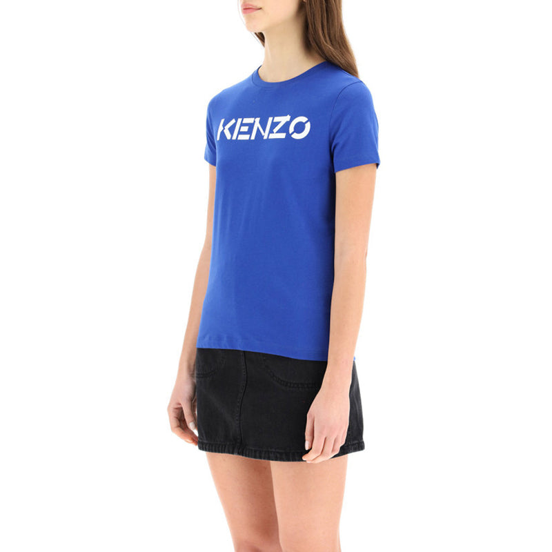 KENZO Cotton Round Neck Short Sleeve Logo Casual Royal blue FA62TS8414SJ-71