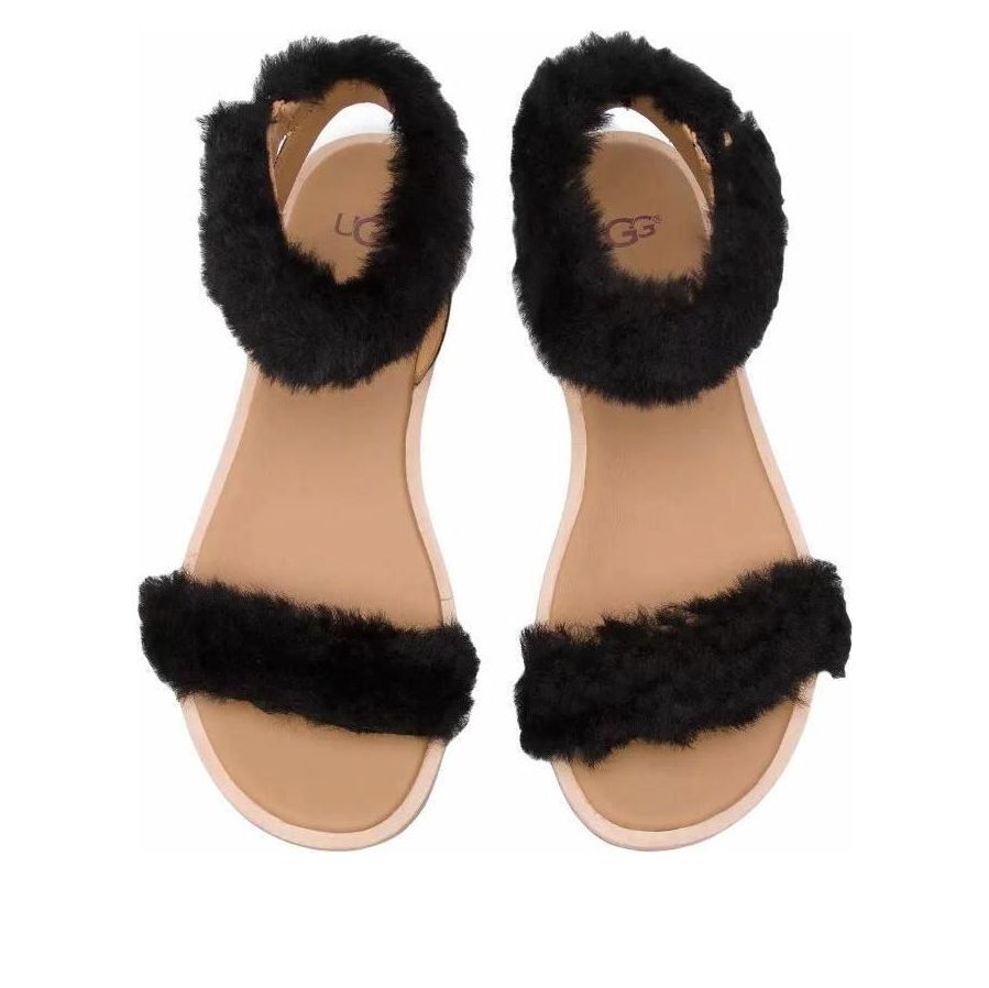 (WMNS) UGG Fluff Springs Sandal 'Black' 1101438-BLK