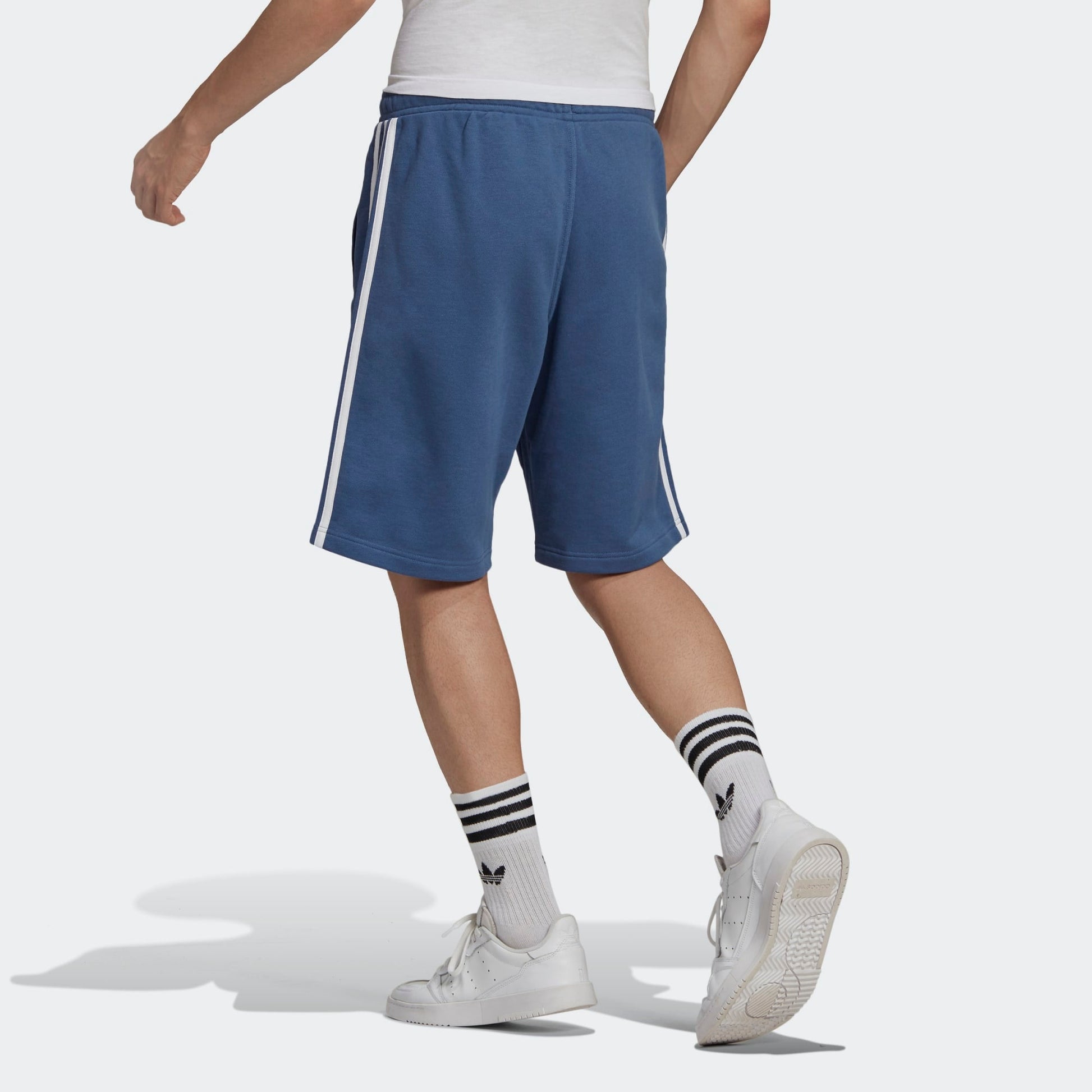 adidas originals 3-Stripes Logo Embroidered Sports Shorts Blue GN4474