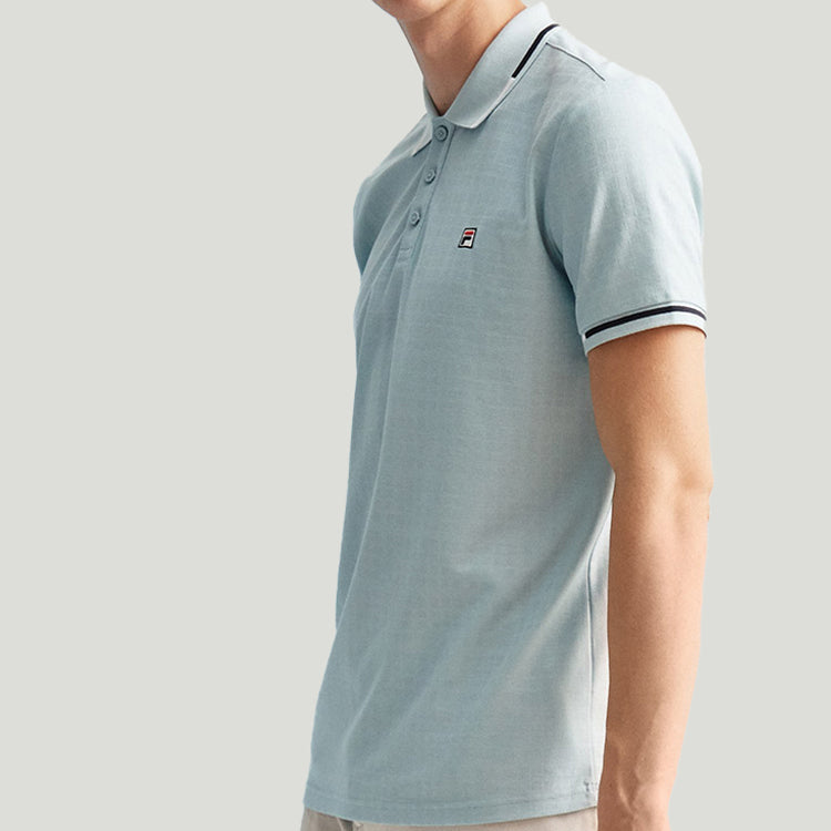 FILA Contrasting Colors Stripe Short Sleeve Polo Shirt Blue F11M031114F-LB
