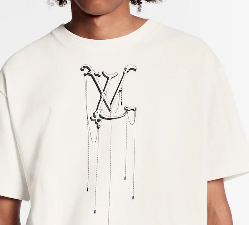 LOUIS VUITTON LV Pendant Embroidered Street Style Cotton For Men White 1A5VEQ