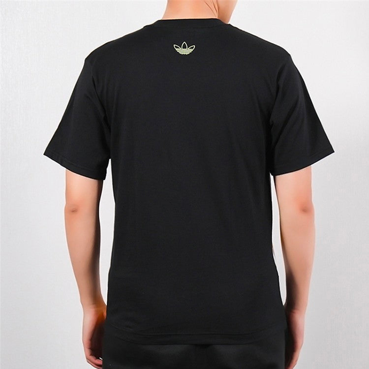 adidas originals Large logo Graffiti Sports Short Sleeve Black DV3287