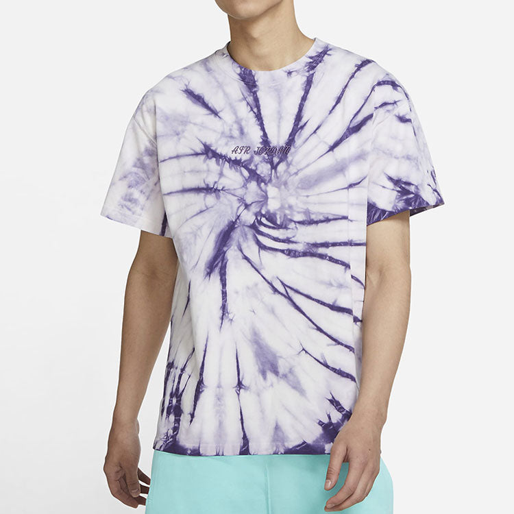 Air Jordan Tie Dye Printing Loose Knit Short Sleeve Purple DQ3903-102