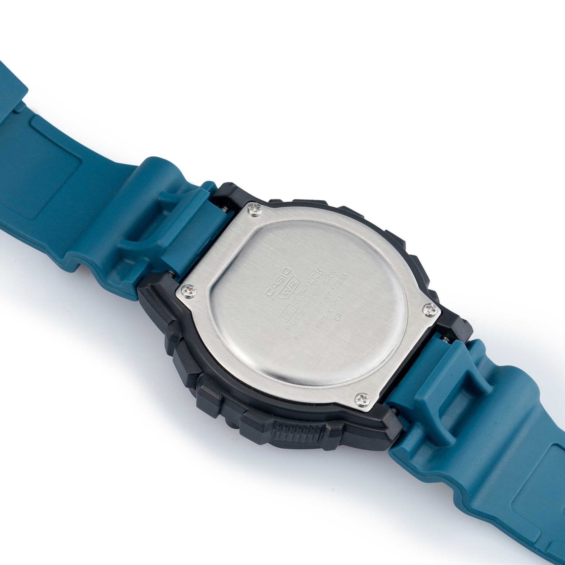 CASIO Fashion Stylish Quartz Watch Numeric Resin Strap Blue Black Unisex Mens WS-1400H-3AVD
