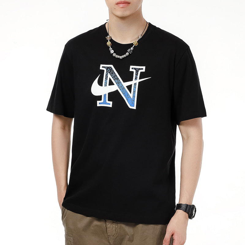 Nike Alphabet Logo Athleisure Casual Sports Breathable Short Sleeve Black DJ1412-010