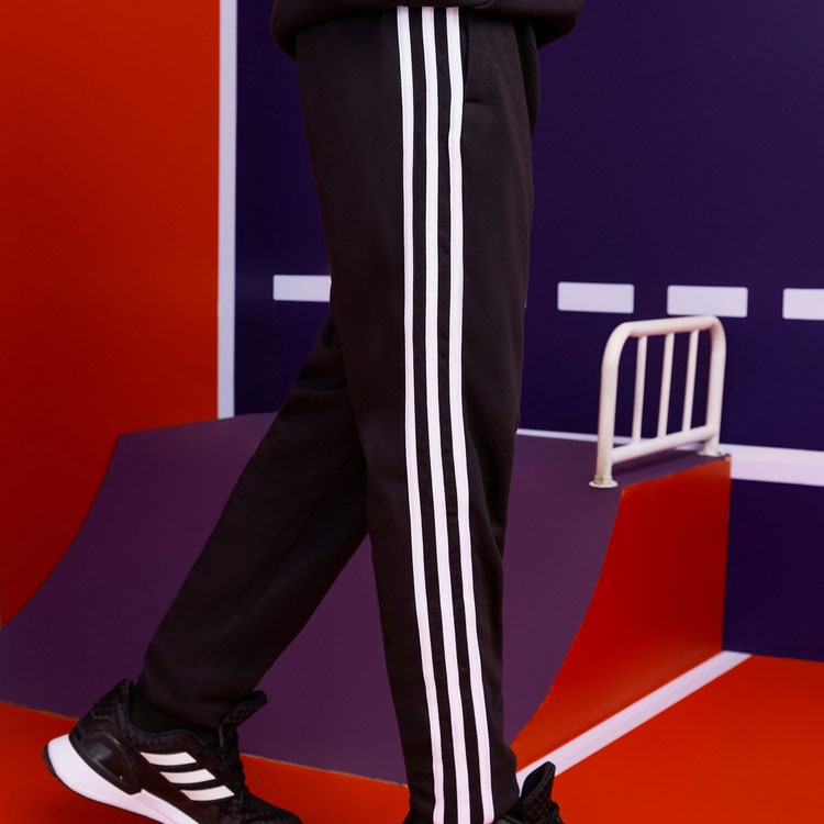 adidas Kids Side Stripe Slim Fit Sports Pants/Trousers/Joggers Boy Black ED6477