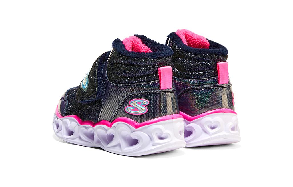 (TD) Skechers Heart Lights 'Black Pink' 302669N-NVPK