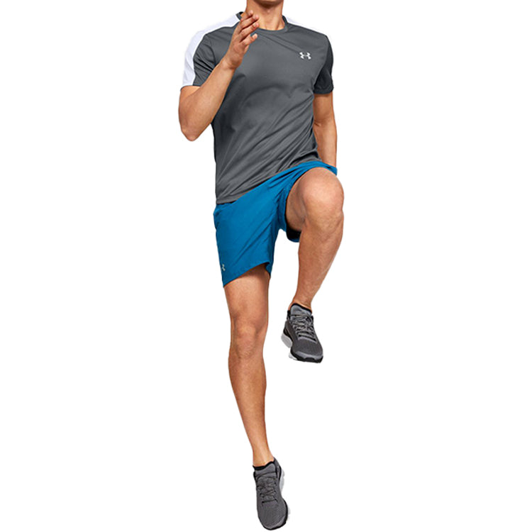 Men's Under Armour Speed Stride Running Sports Short Sleeve Gray 1326564-012