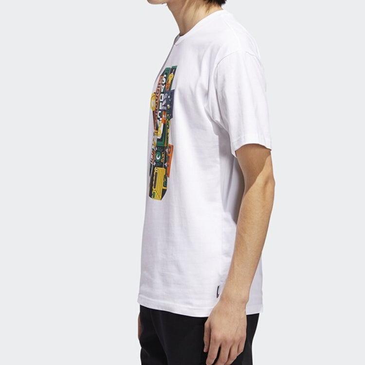 adidas originals Pattern Logo Printing Short Sleeve White EC7348