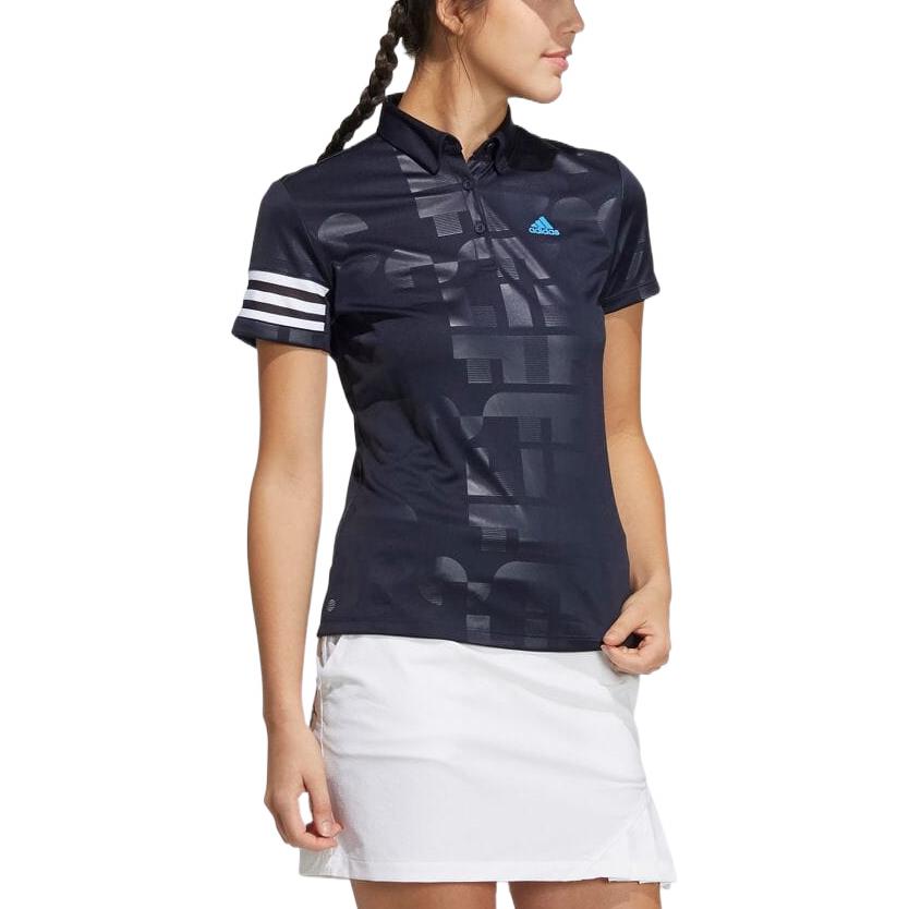 (WMNS) adidas AEROREADY Debossed Polo Shirt Asia Sizing 'Blue' HA0219