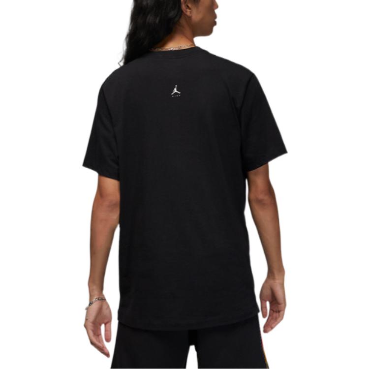 Air Jordan Alphabet Round Neck Short Sleeve T-Shirt Men's Black DQ7367-010