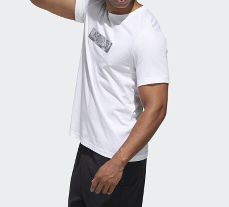 adidas Mh Gfx T Lng Printing Short Sleeve White GH4418