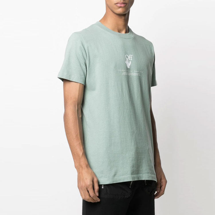 Off-White SS21 Pattern Cartoon Printing Short Sleeve Green OMAA027R21JER0085041