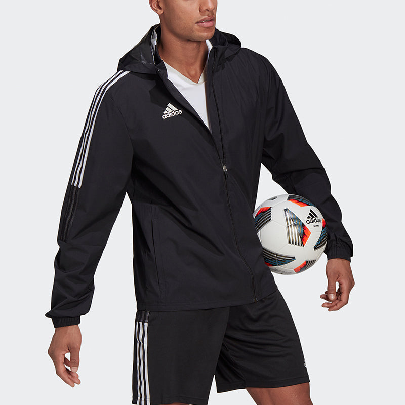 adidas Tiro21 Aw Jkt Football Casual Sports Hooded Jacket Men's Black GH4466