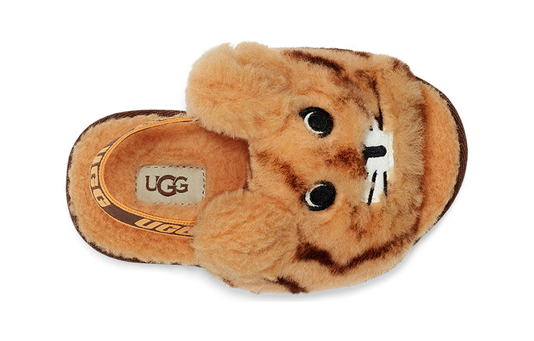 (TD) UGG Fluff Yeah Slide Tiger Stuffie 'Daisy Dark Earth' 1124940T-DDER