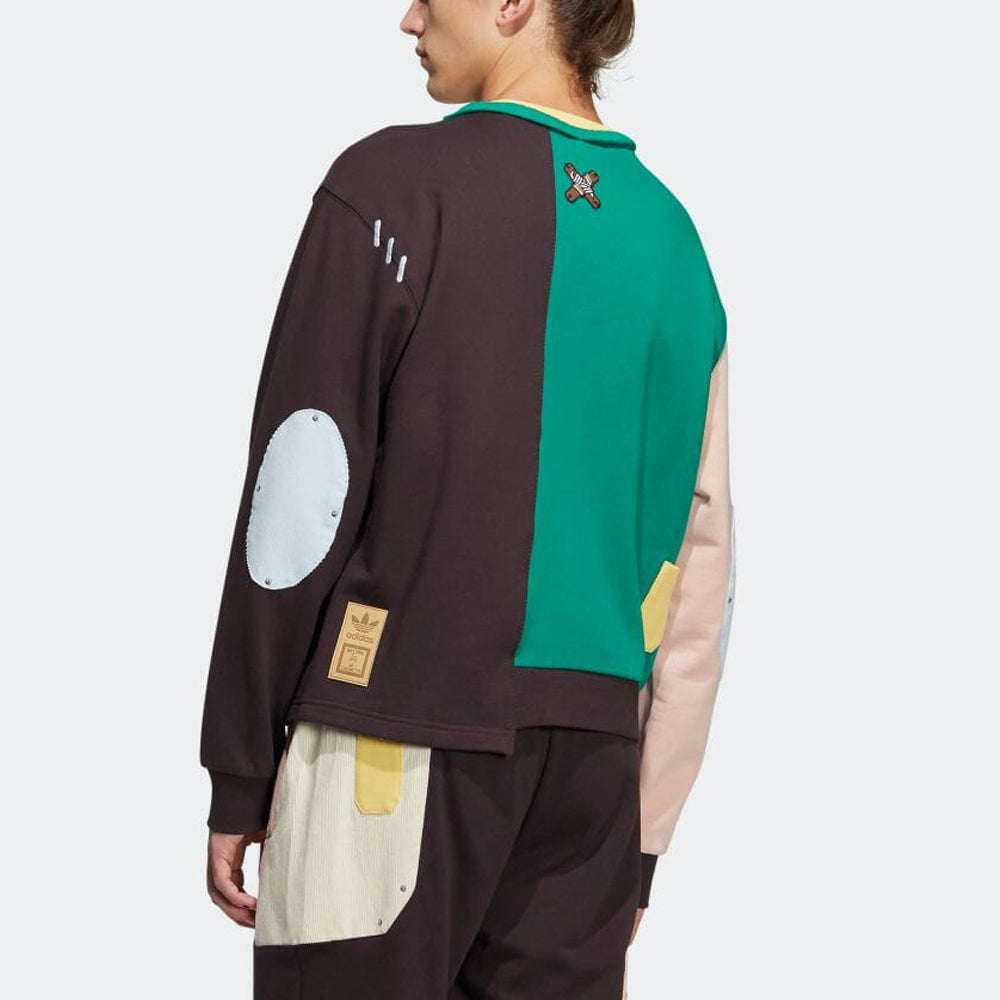 adidas Originals x Melting Sadness Crossover Pullover 'Brown Beige Green' HC0349