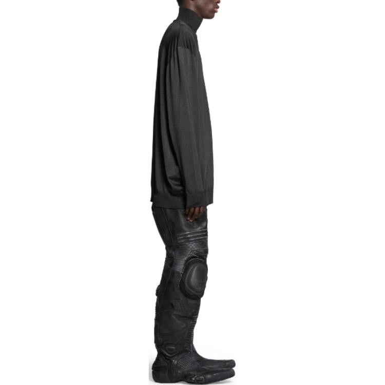 Balenciaga Bb Oversized Turtleneck Sweater 'Black' 768862T62241000