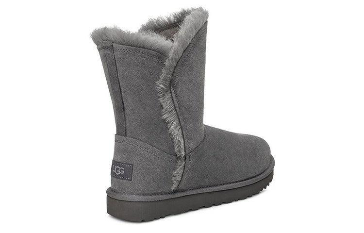 (WMNS) UGG Classic Short Fluff High-Low Fleece Lined Gray 1103746-CHRC