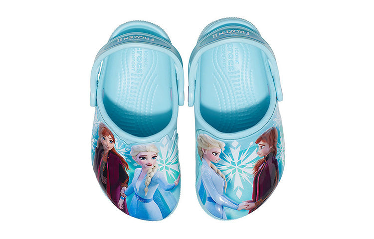 (PS) Crocs Frozen Printing Outdoor Flat Heel Sports Blue Sandals 207078-4O9