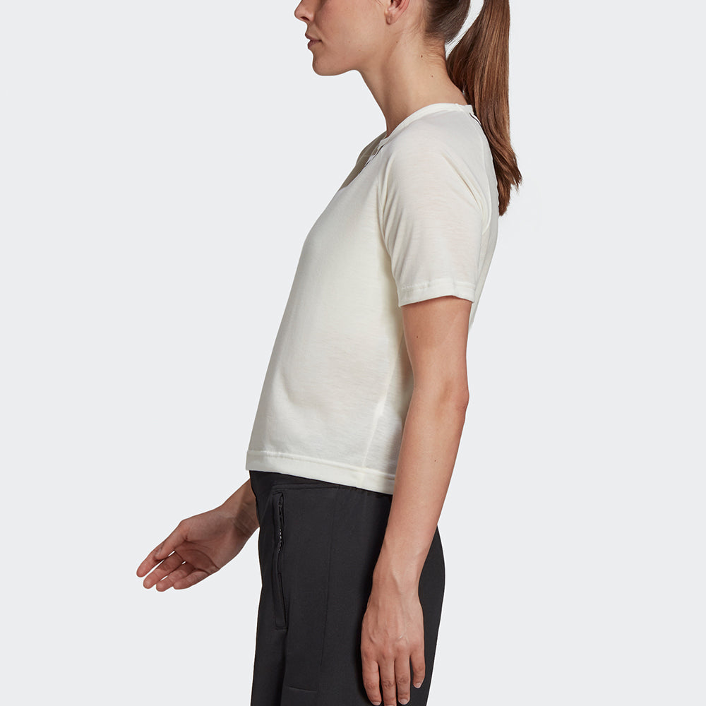 (WMNS) adidas Crop Tee Athleisure Casual Sports Round Neck Short Sleeve Jade White T-Shirt GH7369