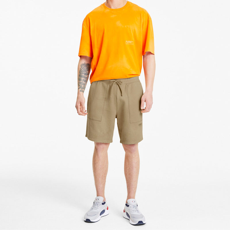 PUMA Solid Color Drawstring Casual Shorts Pebble Pattern 598524-69