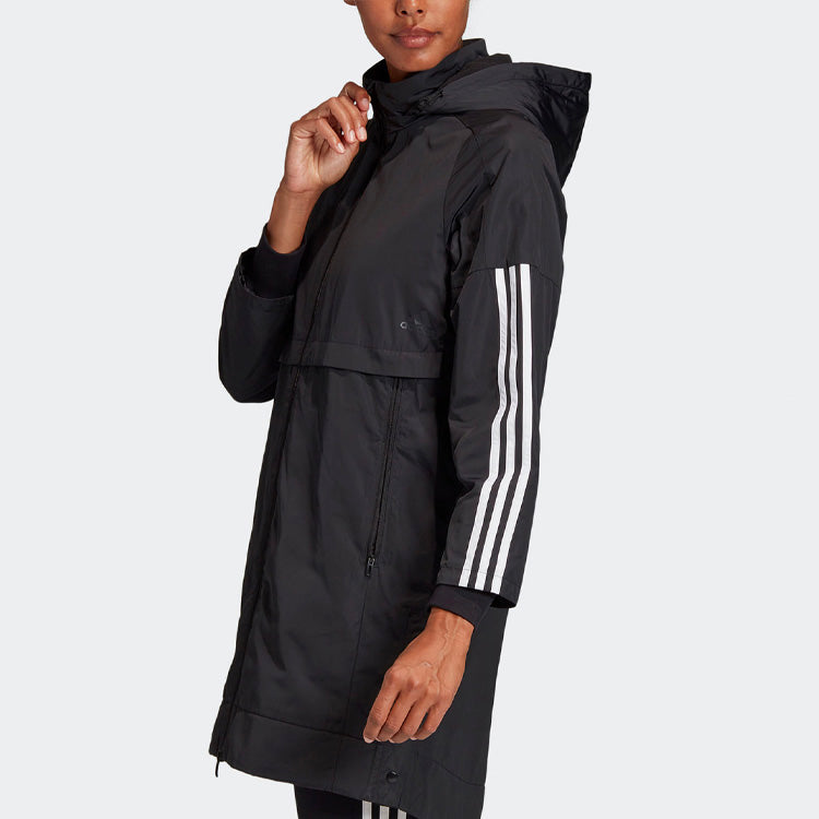 (WMNS) adidas ID Woven Long Jacket 'Black' FT1758