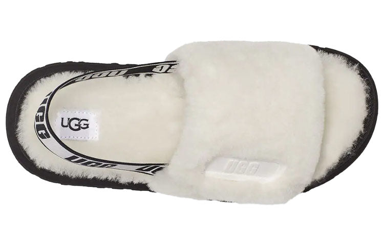 (WMNS) UGG Disco Slide Thick Sole White Slippers 1112258-WHT