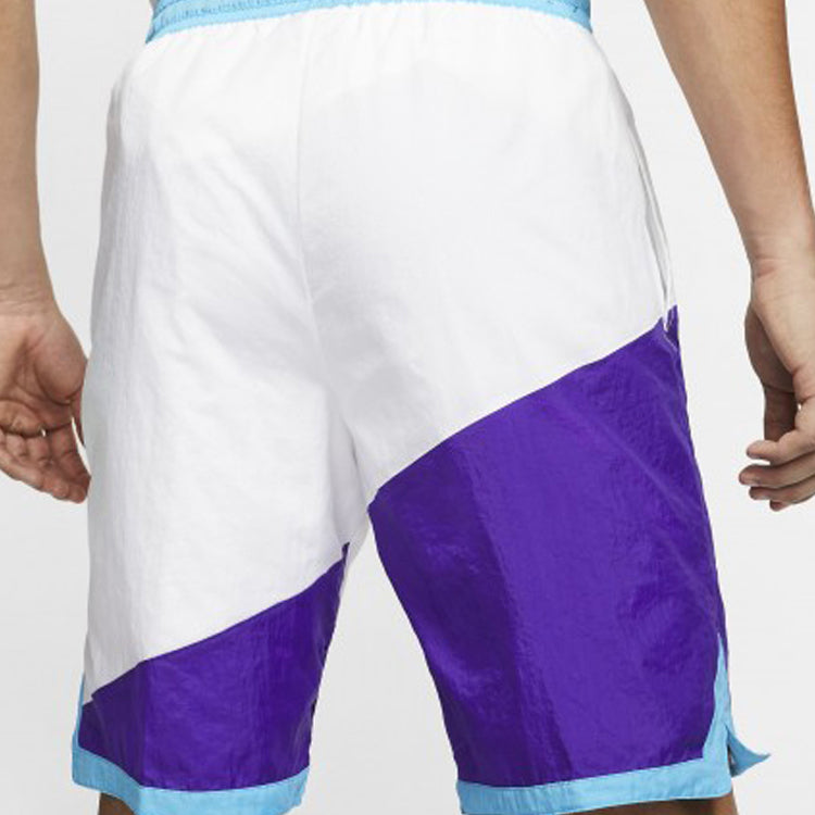 Nike DRI-FIT Throwback Large logo Drawstring Shorts Blue White Bluewhite AT3165-100