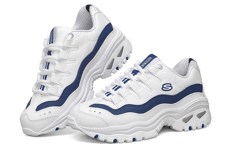 (WMNS) Skechers Energy-Over Joy Low Running Shoes White/Blue 13412-WBLU